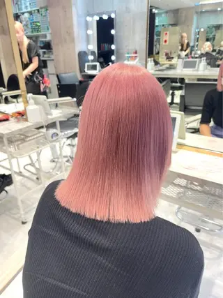 セミロング カラー パーマ ヘアアレンジ メンズ キッズ ネイル マツエク・マツパ アイブロウ ハイトーン/ピンク 💗モモ໒꒱のヘアスタイル