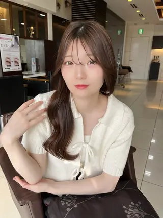 セミロング カラー 🤎韓国ヘア ベージュ まゆか🤎のヘアスタイル