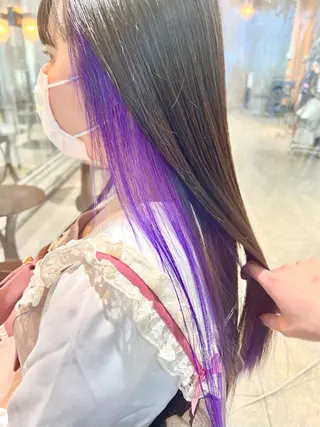 セミロング カラー ヘアアレンジ ネイル Lani5710所属・🌈インナーカラー ‘ショウマ’🌈のヘアスタイル