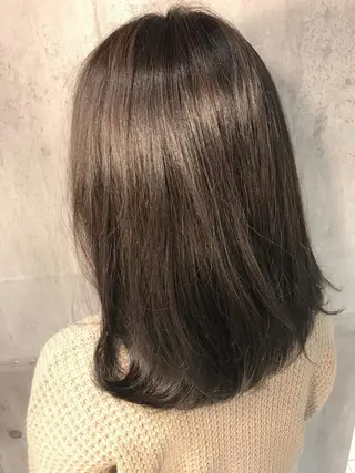 ミディアム カラー 髪質改善ｶﾗｰ ｹｱﾌﾞﾘｰﾁ/ﾀﾑのヘアスタイル