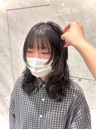 セミロング パーマ かどたはるな レイヤー/パーマのヘアスタイル