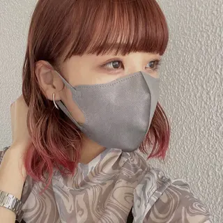 ミディアム カラー Lumier de mashu所属・nana/ボブ/ レイヤー/メンズのヘアスタイル