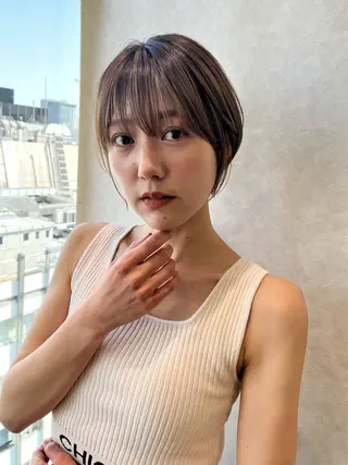 ショート 顔まわりカット 前髪カット安井楽人のヘアスタイル