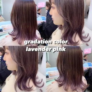 セミロング カラー 岡野 静華のヘアスタイル