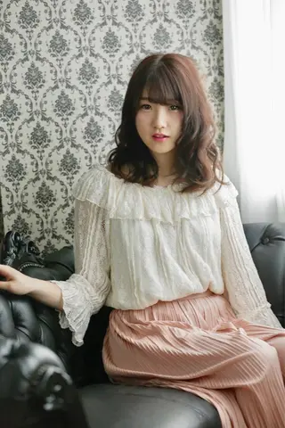 ミディアム カラー パーマ ささき まさとのヘアスタイル