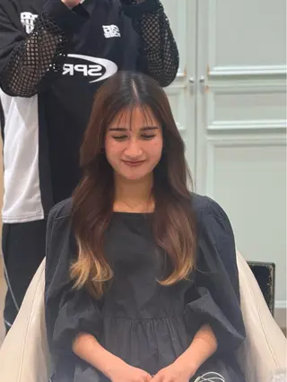 ロング 曲がる縮毛/カルマパ ーマ/池袋/横村大全のヘアスタイル