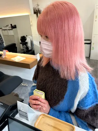 ミディアム ミルクティーベージュ 近鉄奈良駅　向田のヘアスタイル