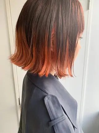 カラー nuu所属・💜ショート💜 ウルフ、ボブ二色亜美のヘアスタイル