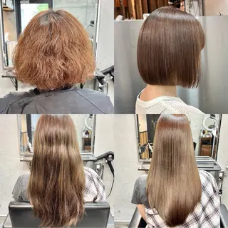 ミディアム カラー パーマ メンズ ショートボブ髪質改善 縮毛矯正のプロ山道潤のヘアスタイル