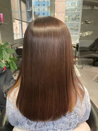 セミロング 髪質改善☺︎縮毛矯正 ふじい まりんのヘアスタイル