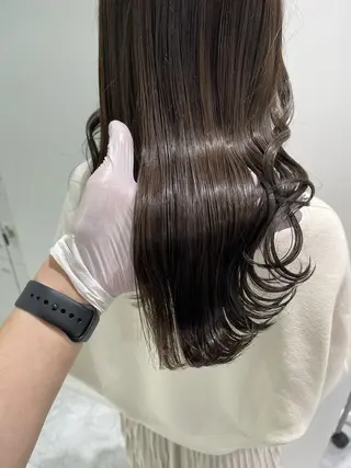 ミディアム カラー パーマ ヘアアレンジ ネイル マツエク・マツパ 韓国風ベージュ🤎 赤みなし🌿横浜🤎のヘアスタイル