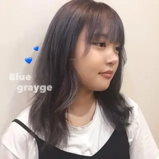 セミロング カラー ヘアアレンジ ブリーチなしカラー ダブルカラーエクステのヘアスタイル