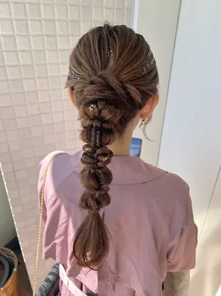 ロング 横浜/髪質改善/ 艶髪カラー/アレンジのヘアスタイル