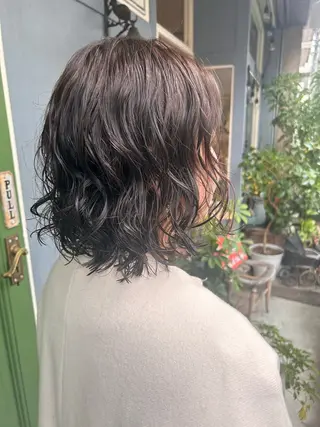 ショート パーマ 清水千優/パーマ/透 明感カラー/メンズのヘアスタイル