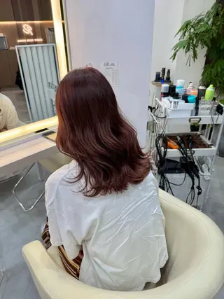 ミディアム R/🎀 ヘアセット・艶カラーのヘアスタイル