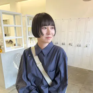 ショート カラー クロスパーマ× 透明感カラー✂︎のヘアスタイル