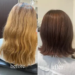 ミディアム カラー 大人女性ぼかし メンズ強化🦙平作のヘアスタイル