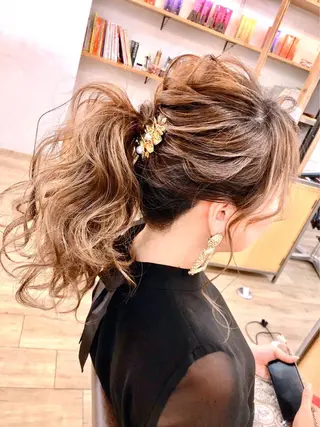 セミロング カラー パーマ ヘアアレンジ 可愛いを作る神 ナオヒロのヘアスタイル