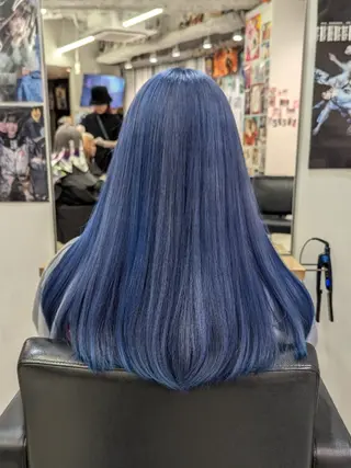 ロング カラー 推しカラー🦉にじさ んじカラー🌈🕒✨のヘアスタイル