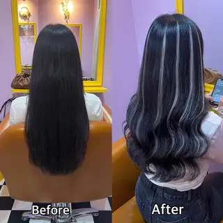 ロング シール+ちび編み込み エクステ梅田🐨のヘアスタイル