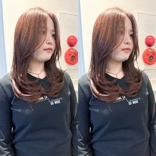 セミロング カラー La fith hair charme 渋谷店【ラフィス ヘアー シャルム】所属・ブリーチ🫧縮毛🫧 KURUMI💛のヘアスタイル