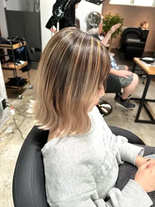 ミディアム カラー ✨髪質改善/ブリーチ /ショート高山のヘアスタイル