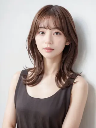 セミロング カラー LoiLo所属・福岡 舞のヘアスタイル