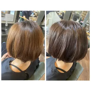 ショート カラー ハイライト/インナー /ブリーチ/レイヤーのヘアスタイル