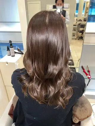 セミロング カラー 縮毛矯正/髪質改善 /ブリーチ/東陽町✨のヘアスタイル