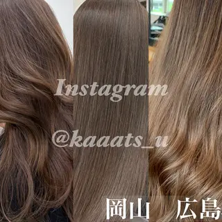ロング カラー グランルッソ所属・岡山× バレイヤージュカラーのヘアスタイル