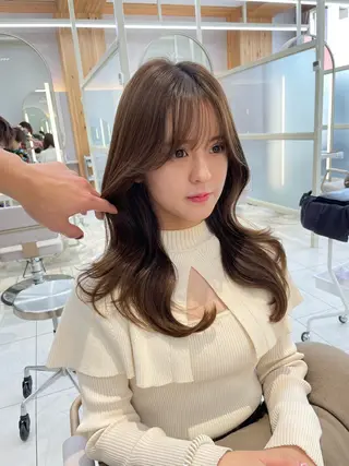 ミディアム 顔周り/透明感カラー /韓国ヘア/TAKUのヘアスタイル