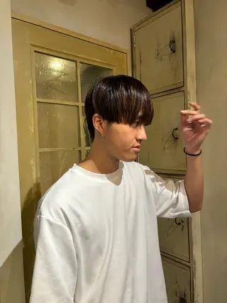 ショート カラー パーマ メンズ ade omotesando所属・ボブ/レイヤー 表参道/runaのヘアスタイル