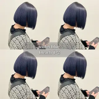 セミロング カラー ケアブリーチ/ 髪質改善/上質艶髪のヘアスタイル