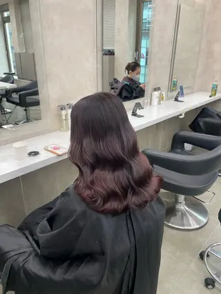 セミロング カラー ヘアアレンジ 💗横浜美容室 💗HARUNAのヘアスタイル