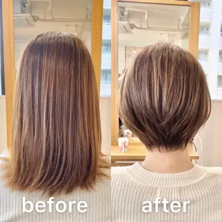 ショート カラー KIZU 髪質改善 オカルト怪談のヘアスタイル
