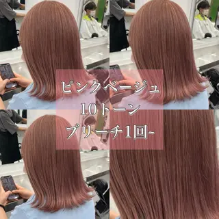 セミロング カラー ヘアアレンジ トレンドモテカラー 🩷色落ちまで可愛くのヘアスタイル