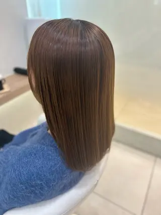 ミディアム パーマ 艶質改善/縮毛矯正 ササキナツミのヘアスタイル