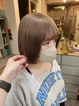 ショート カラー パーマ ヘアアレンジ ショートヘア原宿 fifth コシのヘアスタイル