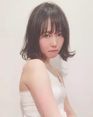 ミディアム 店長/mao/ 前髪/顔周りカットのヘアスタイル