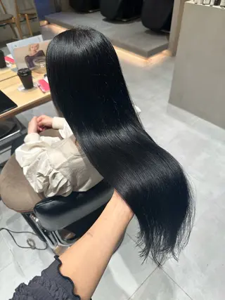 ロング カラー ミオ💎透ける暗髪/ ブリーチなしWカラーのヘアスタイル