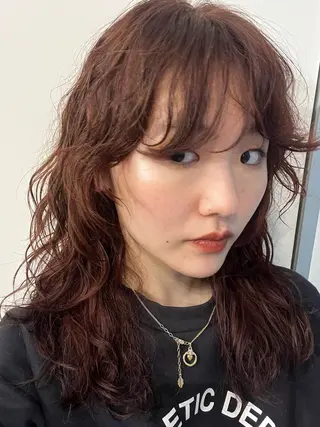 カラー パーマ 暖色/パーマ 🌼クニトウメイのヘアスタイル