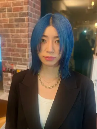 ミディアム カラー ウルフレイヤー エクステ/kokiのヘアスタイル