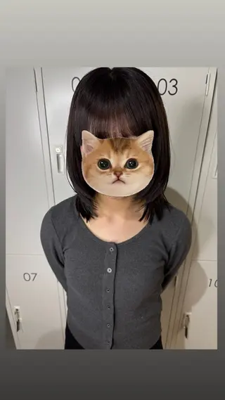 ミディアム カラー チサト🍨/仙台 /縮毛矯正🫧カラーのヘアスタイル