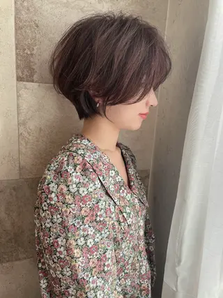 ショート カラー 木屋元一/透明感 /前髪/韓国ヘアのヘアスタイル
