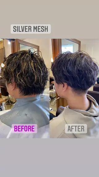 ショート カラー ヘアアレンジ メンズ アイブロウ SALOWIN京都河原町Suite店所属・外国人風レイヤー/ ハイトーンSHUのヘアスタイル