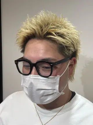 ショート カラー メンズ 【店長】メンズ職人 短髪　ハイトーン🔥のヘアスタイル