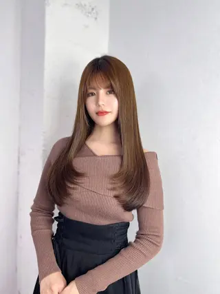 ロング MINAMO 韓国レイヤーのヘアスタイル