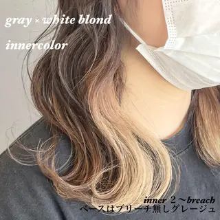 セミロング カラー ヘアアレンジ kitin  吉祥寺 山岸花のヘアスタイル