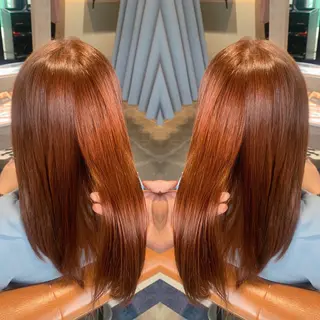 セミロング カラー 韓国🇰🇷 ✂︎hair 内田愛のヘアスタイル