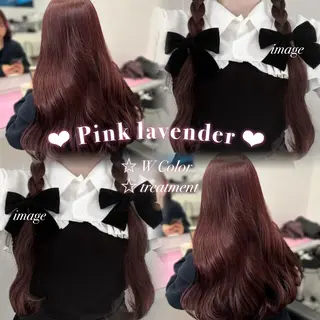 ロング カラー ガーリー♡女の子っぽ ヘア♡ピンクカラー♡のヘアスタイル